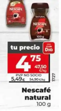 Dia Supermercados Nescafé natural oferta