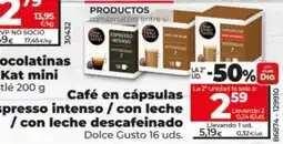 Dia Supermercados Dolce Gusto Cafe en capsulas espresso intenso / con leche/con leche descafeinado oferta
