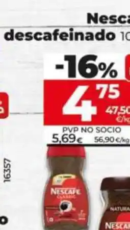 Dia Supermercados Nescafe descafeinado oferta