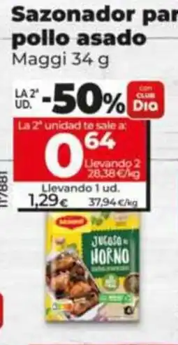 Dia Supermercados Maggi sazonador para pollo asado oferta