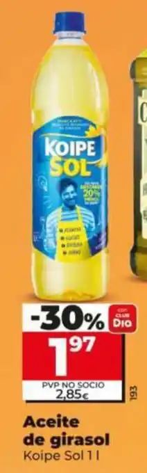 Dia Supermercados Koipe Sol Aceite de girasol oferta