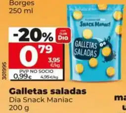 Dia Supermercados Dia Snack Maniac galletas saladas oferta
