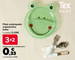 Carrefour Tex Baby plato estampado ergonómico bebé oferta