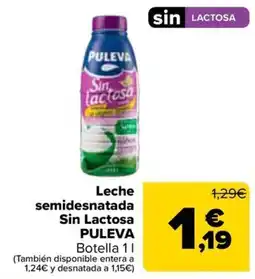 Carrefour Puleva leche semidesnatada sin lactosa oferta