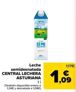 Carrefour Central Lechera Asturiana leche semidesnatada oferta