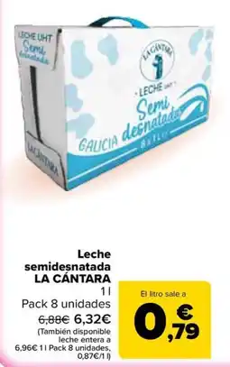 Carrefour La Cántara leche semidesnatada oferta