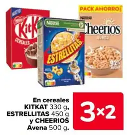 Carrefour Kitkat ,Estrellitas y cheerios en cereales avena oferta