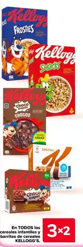 Carrefour Kellogg's cereales infantiles y barritas de cereales oferta