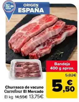 Carrefour Carrefour El Mercado churrasco de vacuno oferta