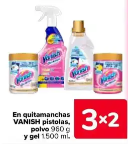 Carrefour Vanish en quitamanchas pistolas polvo y gel oferta