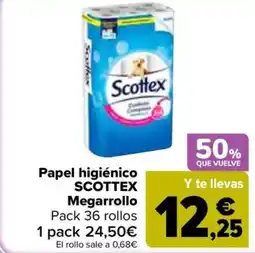 Carrefour Scottex papel higiénico Megarollo oferta