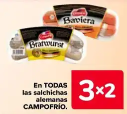 Carrefour Campofrío en todas las salchichas alemanas oferta