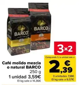 Carrefour Café molido mezcla o natural BARCO oferta