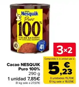 Carrefour Nesquik Cacao Puro 100% oferta