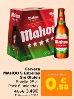 Carrefour Mahou 5 Estrellas Sin Gluten oferta