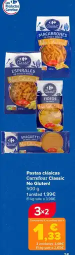 Carrefour Carrefour Classic pastas clásicas no gluten oferta