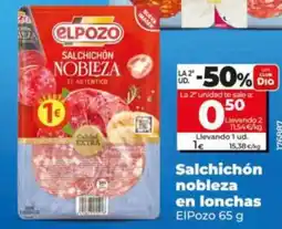 Dia Supermercados ElPozo salchichón nobleza en lonchas oferta