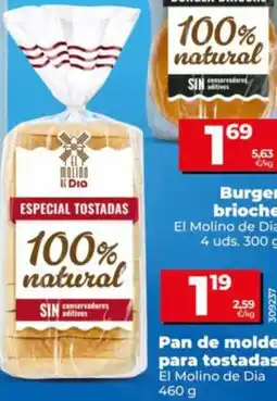 Dia Supermercados Pan de molde para tostadas oferta