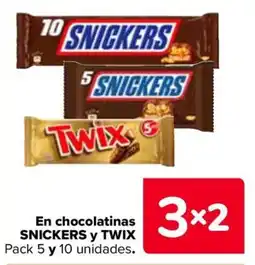 Carrefour Snickers Twix en chocolatinas oferta