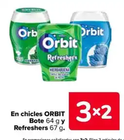 Carrefour Orbit en chicles bote Refreshers oferta