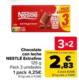 Carrefour Nestlé Chocolate con leche Extrafino oferta