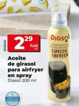 Dia Supermercados Diasol aceite de girasol para airfryer en spray oferta