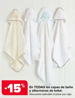 Carrefour capas de baño y albornoces de bebé oferta