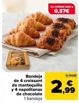 Carrefour Bandeja de 4 croissant de mantequilla y 4 napolitanas de chocolate oferta