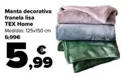 Carrefour TEX Home manta decorativa franela lisa oferta