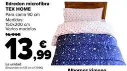 Carrefour Tex home edredon microfibra oferta