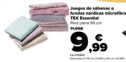 Carrefour TEX Essential juegos de sábanas o fundas nórdicas microfibra oferta