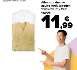 Carrefour Albornoz kimono adulto 100% algodón oferta