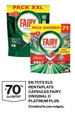 El Corte Inglés Fairy en tots els rentaplats cápsulas original o platinum plus oferta