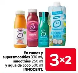 Carrefour Innocent zumos y supersmoothies smoothies y agua de coco oferta