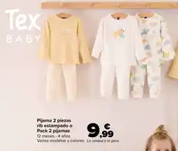Carrefour Pijama 2 piezas rib estampado o Pack 2 pijamas oferta
