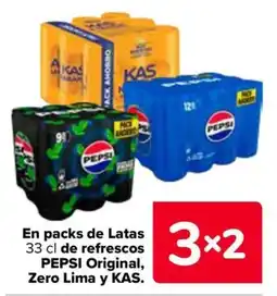 Carrefour Pepsi y kas original, zero lima oferta