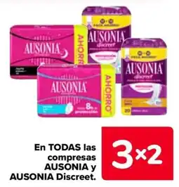Carrefour Ausonia discreet en todas las compresas oferta