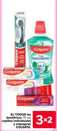 Carrefour Colgate en todos los dentífricos cepillos individuales y enjuagues oferta