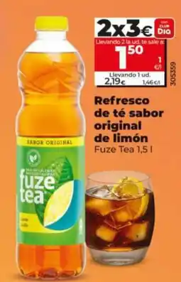Dia Supermercados Fuze Tea refresco de té sabor original de limón oferta