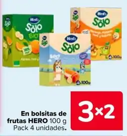 Carrefour Hero en bolsitas de frutas oferta