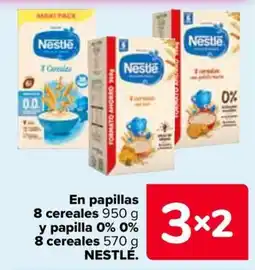 Carrefour Nestlé en papillas 8 cereales y papilla 0% 0% 8 cereales oferta