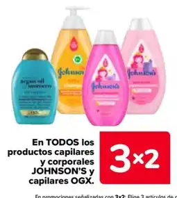 Carrefour Johnson's y capilares OGX en todos los productos capilares y corporales oferta