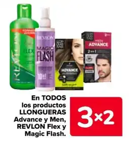 Carrefour Llongueras Advance y Men, Revlon Flex y Magic Flash oferta