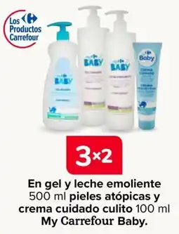 Carrefour My Carrefour Baby En gel y leche emoliente pieles atópicas y crema cuidado culito oferta