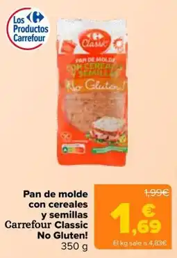 Carrefour Carrefour Classic Pan de molde con cereales y semillas oferta