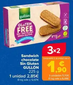 Carrefour Gullón sandwich chocolate sin gluten oferta