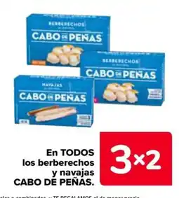 Carrefour Cabo de Peñas en todos los berberechos y navajas oferta