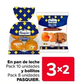 Carrefour Pasquier pan de leche y bollitos oferta
