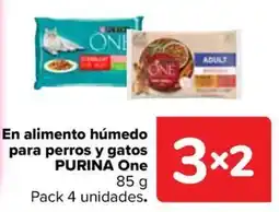 Carrefour Purina one en alimento humedo para perros y gatos oferta
