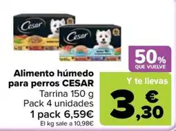 Carrefour Cesar Alimento húmedo para perros oferta